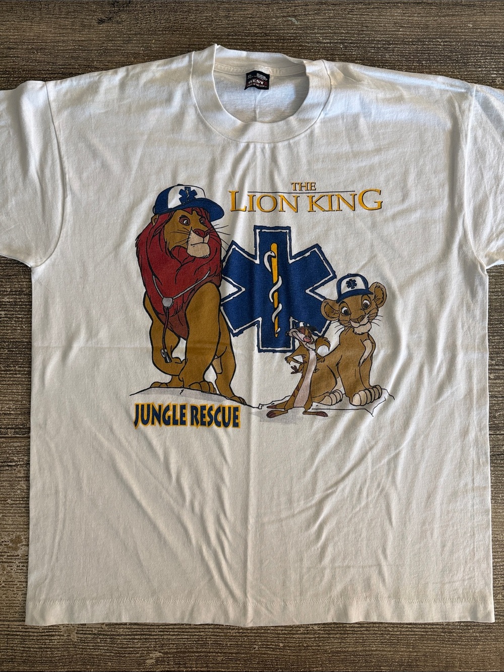Vintage Disney Lion King Jungle Rescue EMT graphic t shirt